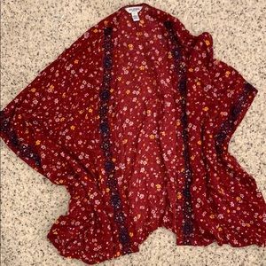 Adorable maroon floral Kimono